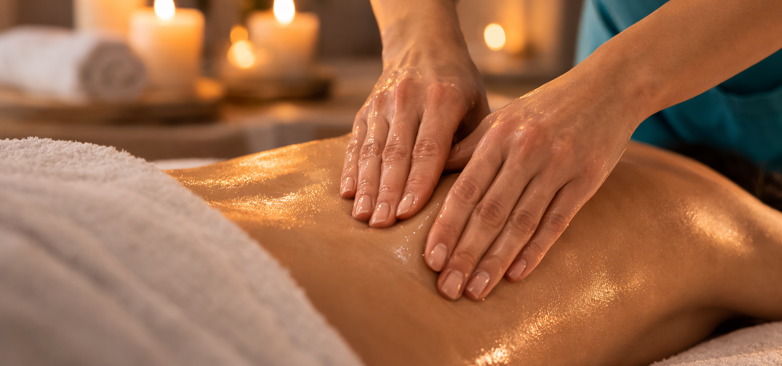 Ambiente de cuidado e tranquilidade para massagem